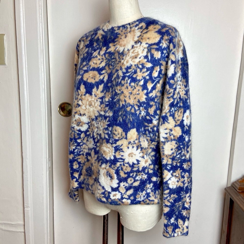 $140 Sézane Azalee Printed Mohair Crew Sweater - Picture 4 of 9